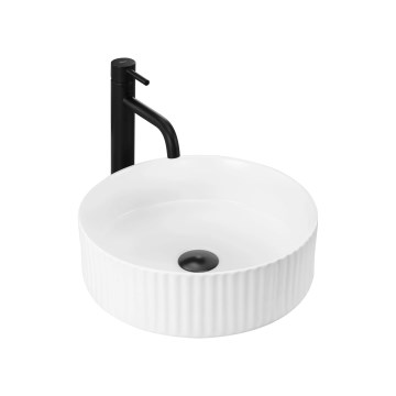 REA-U0601 - Lavabo sobre encimera DELIA 36 cm blanco brillante/imitación de piedra