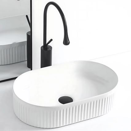 REA-U0603 - Lavabo sobre encimera VANDA 31x49 cm cerámica/blanco brillante