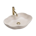 REA-U0617 - Lavabo sobre encimera PEARL 38x50,5 cm cerámica/beige/efecto piedra
