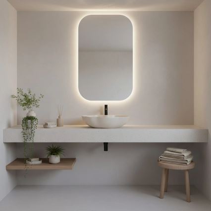 REA-U0617 - Lavabo sobre encimera PEARL 38x50,5 cm cerámica/beige/efecto piedra