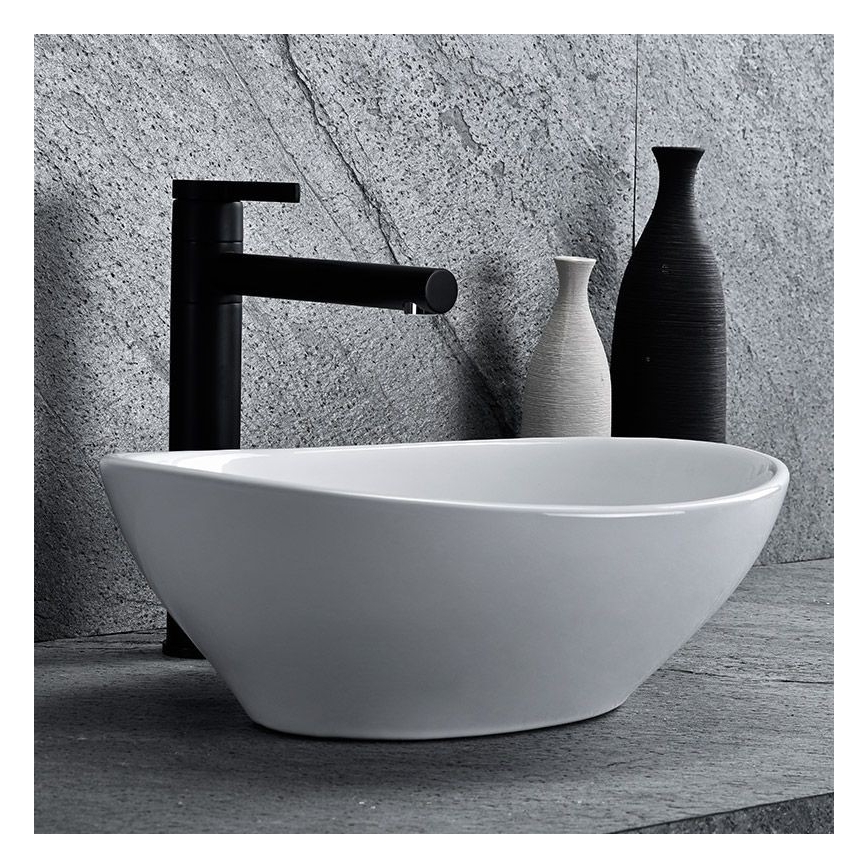 REA-U0623 - Lavabo para encimera SOFIA MINI 27x34 cm cerámica/blanco brillante