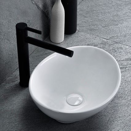 REA-U0623 - Lavabo para encimera SOFIA MINI 27x34 cm cerámica/blanco brillante
