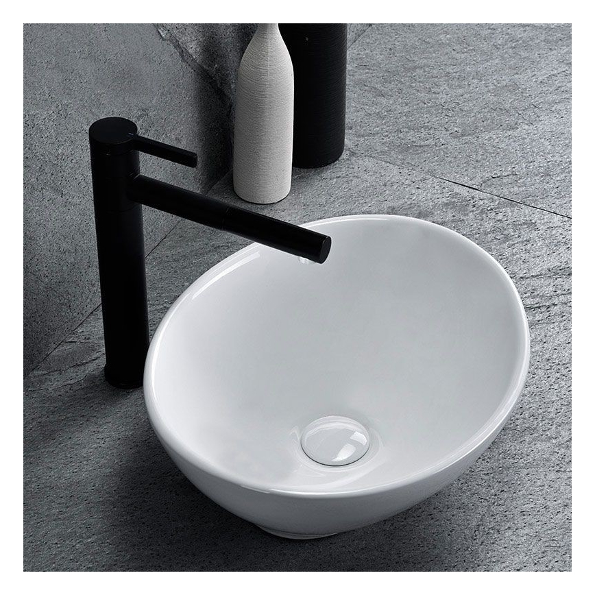 REA-U0623 - Lavabo para encimera SOFIA MINI 27x34 cm cerámica/blanco brillante