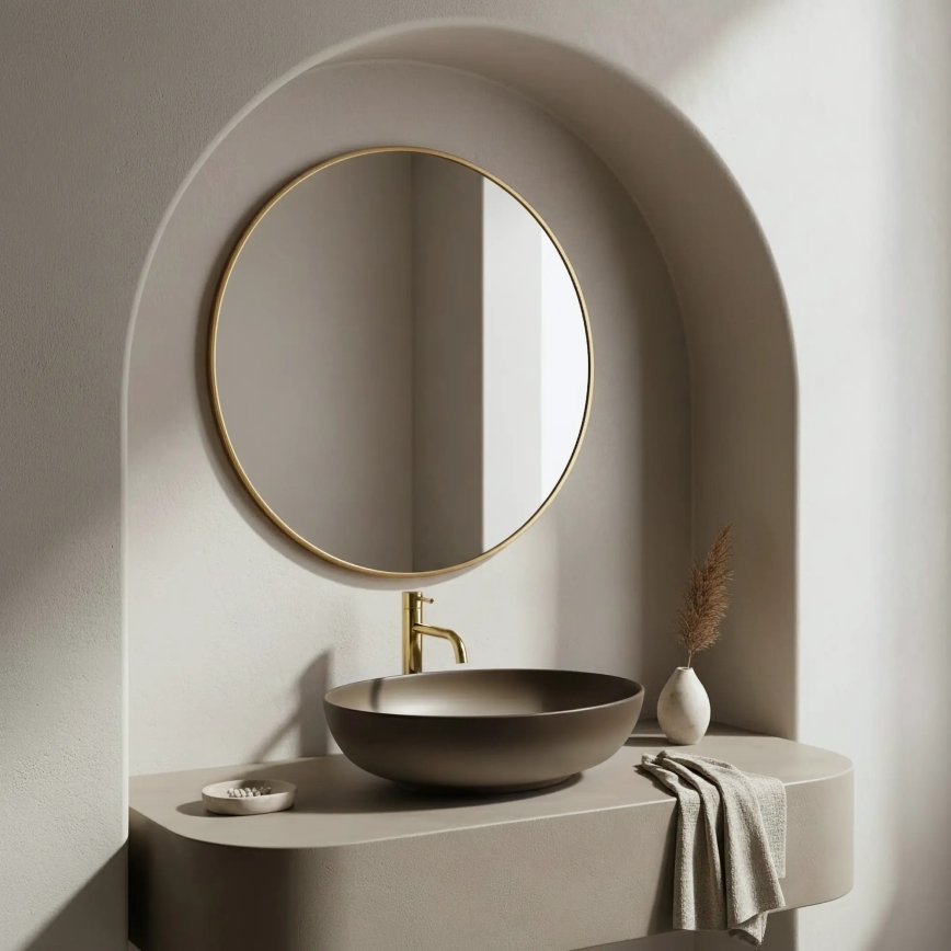 REA-U0627 - Lavabo sobre encimera CAROLA 39x51,5 cm cerámica/beige/marrón