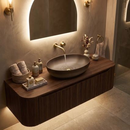 REA-U0627 - Lavabo sobre encimera CAROLA 39x51,5 cm cerámica/beige/marrón