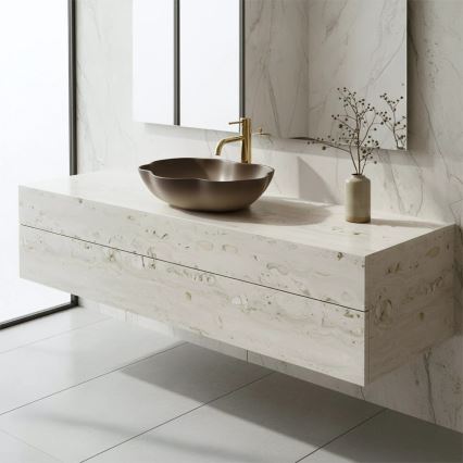 REA-U0629 - Lavabo sobre encimera PEARL 38x50,5 cm cerámica/marrón