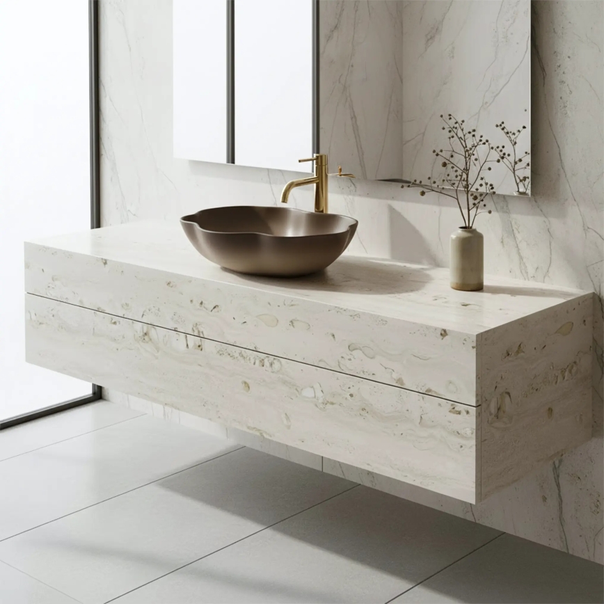 REA-U0629 - Lavabo sobre encimera PEARL 38x50,5 cm cerámica/marrón