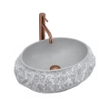 REA-U0633 - Lavabo para encimera MIKA GABRO 38x50 cm gris/imitación de piedra