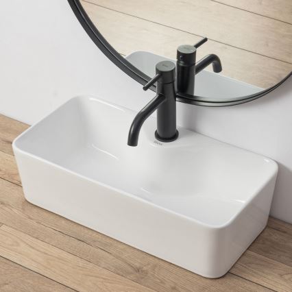 REA-U0699 - Lavabo para encimera MERY 25x50,5 cm cerámica/blanco brillante