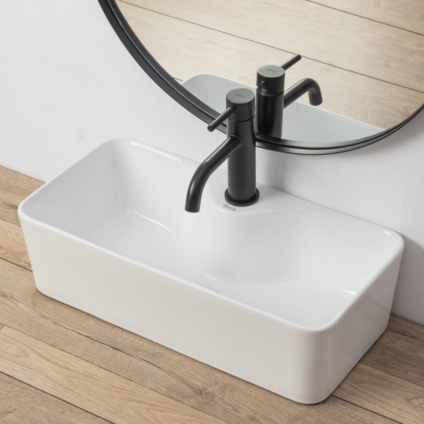 REA-U0699 - Lavabo para encimera MERY 25x50,5 cm cerámica/blanco brillante