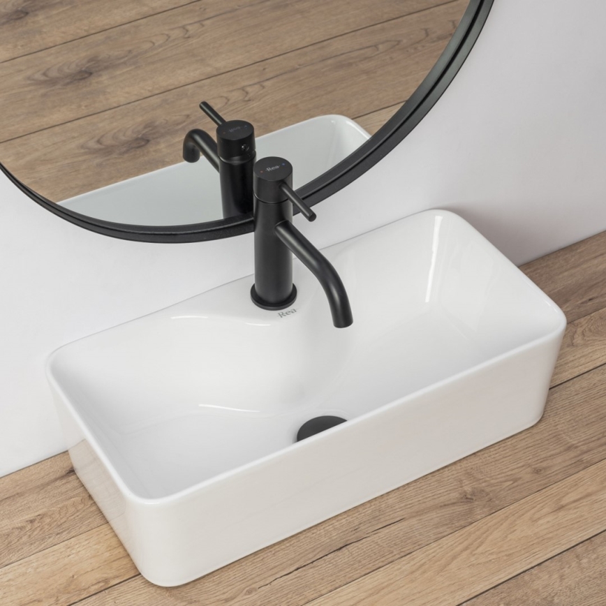 REA-U0699 - Lavabo para encimera MERY 25x50,5 cm cerámica/blanco brillante