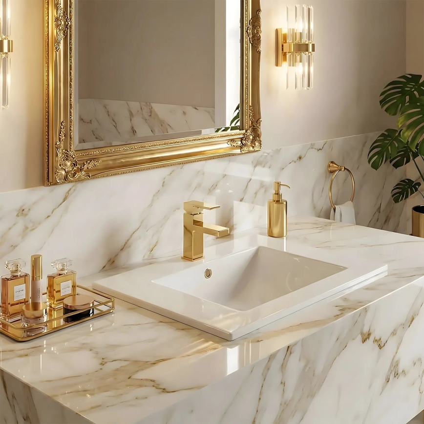 REA-U0786 - Lavabo empotrado DAFNE 47x62 cm cerámica/blanco brillante