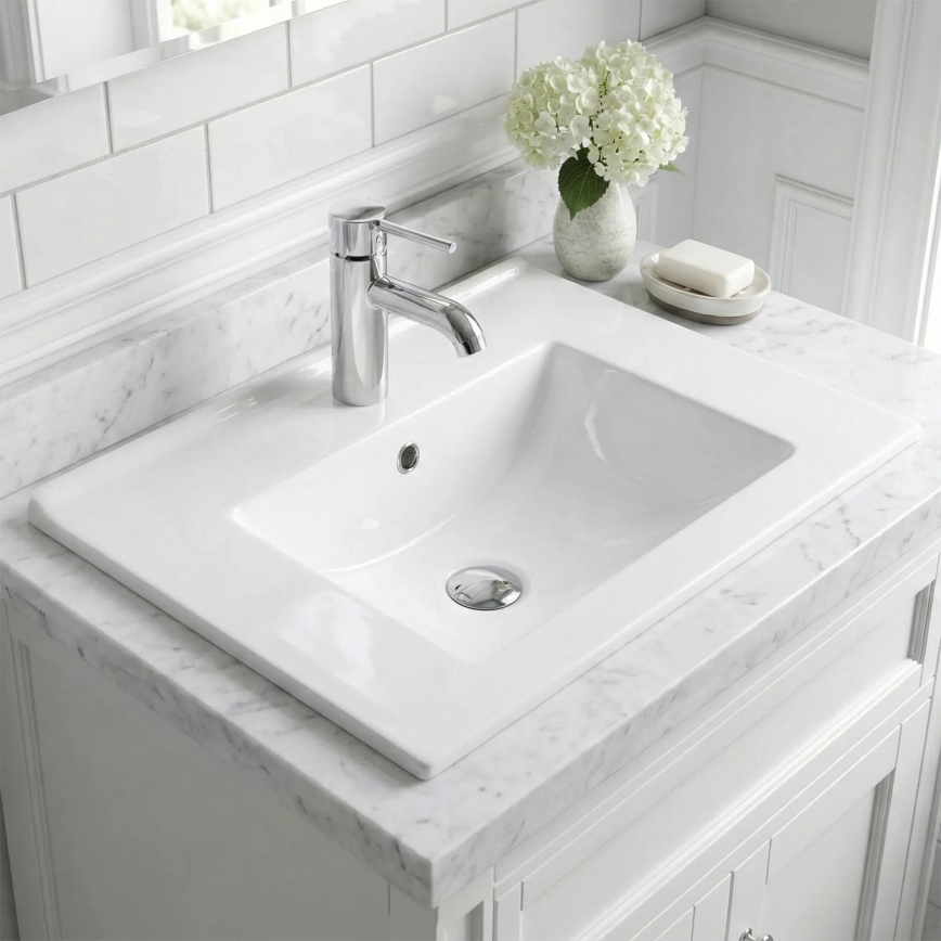 REA-U0786 - Lavabo empotrado DAFNE 47x62 cm cerámica/blanco brillante