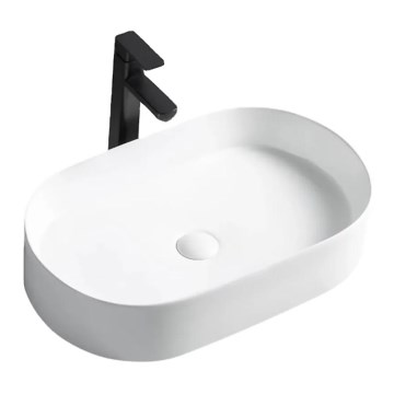 REA-U1055 - Lavabo de encimera NADIA 38,5x61 cm cerámica/blanco brillante