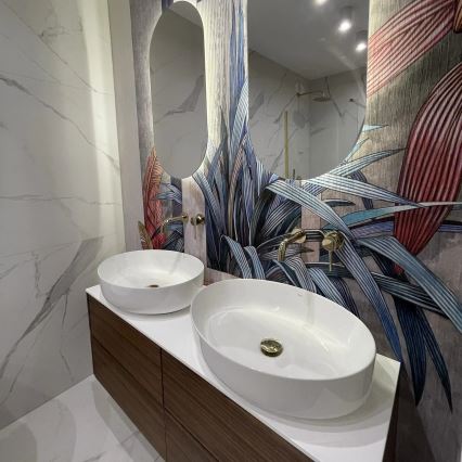 REA-U1223 - Lavabo sobre encimera QUEEN 41,5x55 cm cerámica/blanco brillante