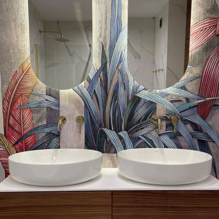 REA-U1223 - Lavabo sobre encimera QUEEN 41,5x55 cm cerámica/blanco brillante