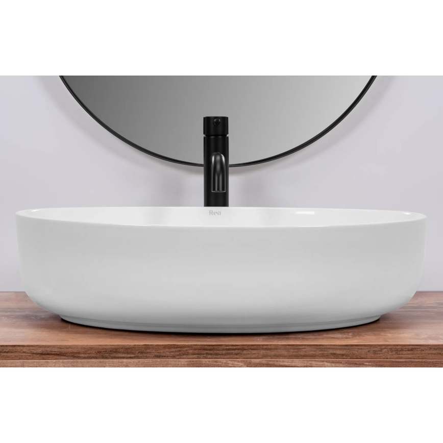 REA-U1223 - Lavabo sobre encimera QUEEN 41,5x55 cm cerámica/blanco brillante