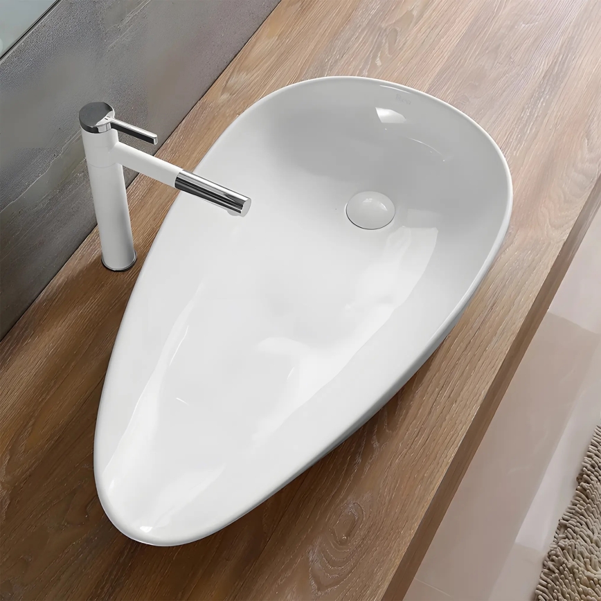REA-U1500 - Lavabo sobre encimera GRETA 42,5x77 cm cerámica/blanco brillante