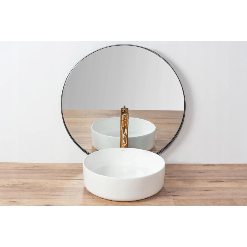 REA-U18918 - Lavabo de encimera SAMI Ø 36 cm cerámica/blanco brillante