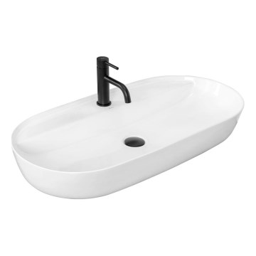 REA-U2541 - Lavabo sobre encimera AURA 41x81 cm cerámica/blanco brillante