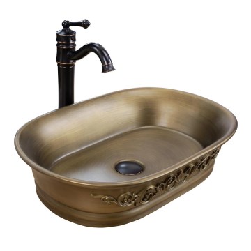 REA-U3305 - Lavabo sobre encimera WILMA RUSTIC 38x55 cm cerámica/cobre