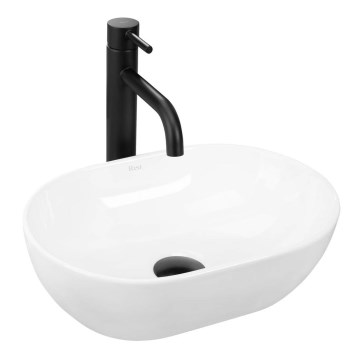REA-U3322 - Lavabo sobre encimera AMELIA MINI 26x38 cm cerámica/blanco brillante