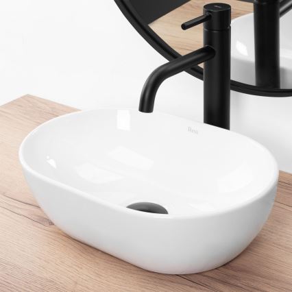 REA-U3322 - Lavabo sobre encimera AMELIA MINI 26x38 cm cerámica/blanco brillante