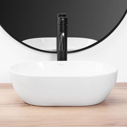 REA-U3322 - Lavabo sobre encimera AMELIA MINI 26x38 cm cerámica/blanco brillante