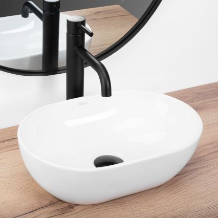 REA-U3322 - Lavabo sobre encimera AMELIA MINI 26x38 cm cerámica/blanco brillante