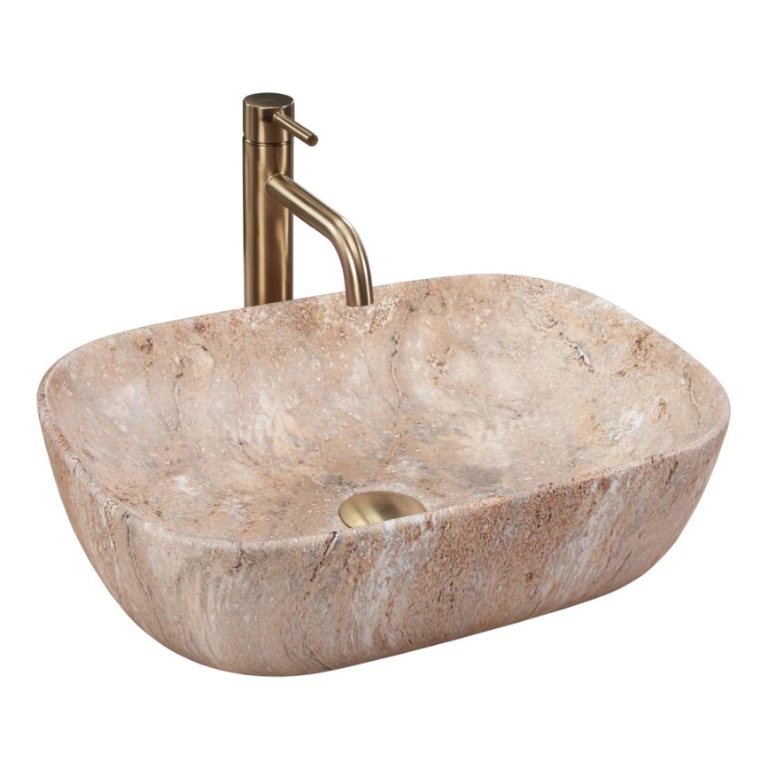 REA-U3323 - Lavabo para encimera BELINDA 33,5x46,5 cm cerámica/imitación de piedra