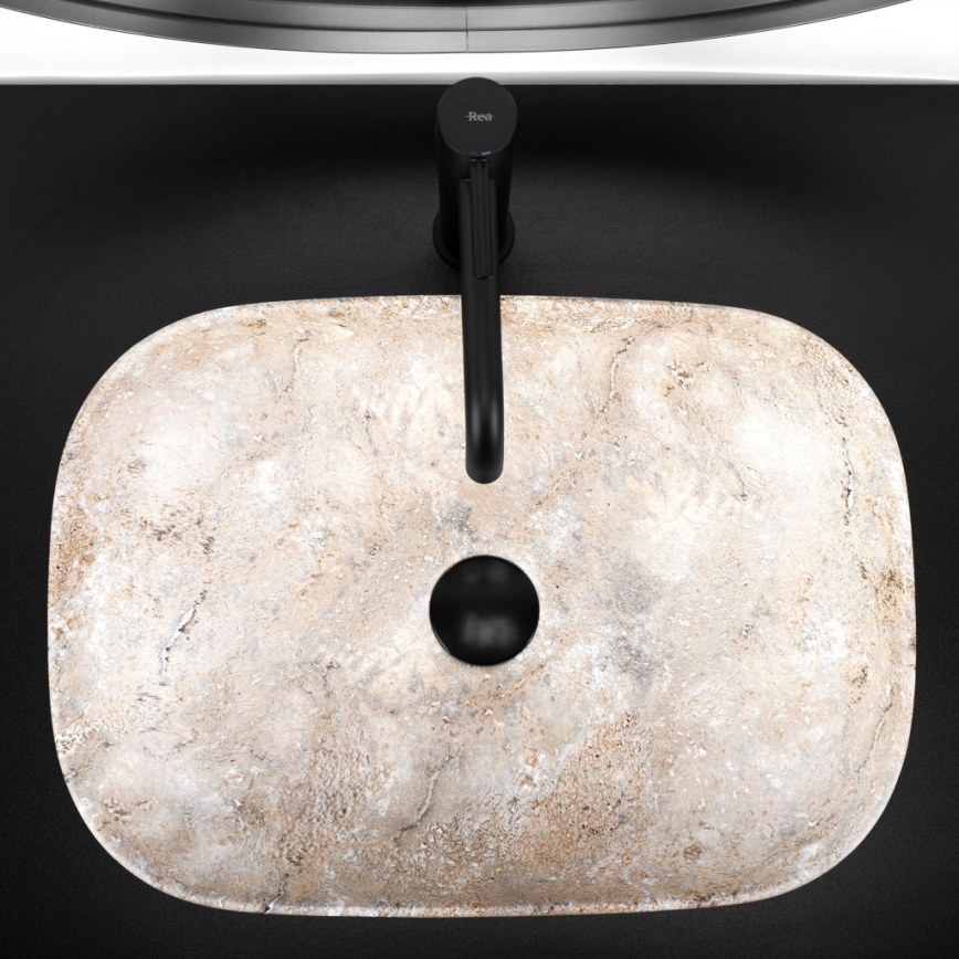 REA-U3323 - Lavabo para encimera BELINDA 33,5x46,5 cm cerámica/imitación de piedra