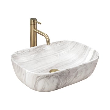 REA-U3324 - Lavabo sobre encimera BELINDA 33x46 cm cerámica/gris/imitación de piedra