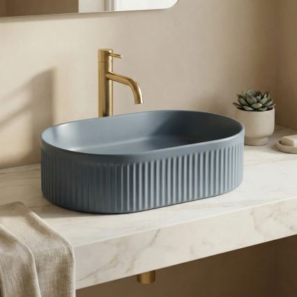 REA-U3535 - Lavabo sobre encimera VANDA 31x49 cm cerámica/azul oscuro