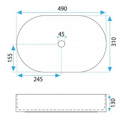 REA-U3535 - Lavabo sobre encimera VANDA 31x49 cm cerámica/azul oscuro