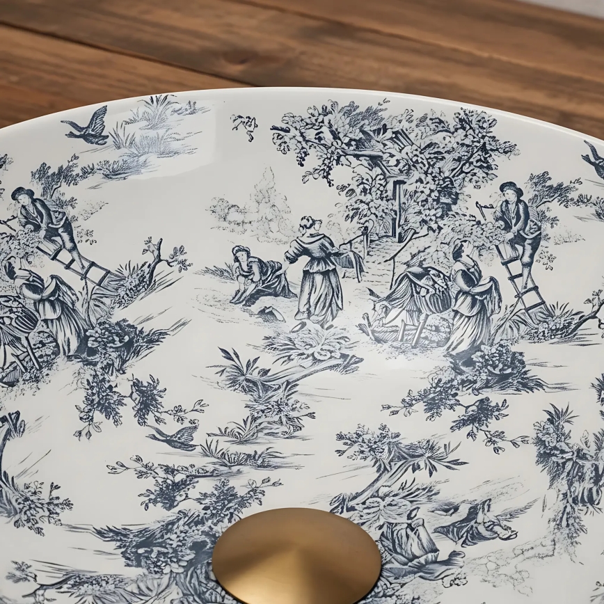 REA-U3608 - Lavabo sobre encimera JULIANA 40 cm cerámica/blanco/azul