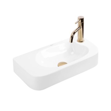 REA-U3610 - Lavabo sobre encimera/colgante ODETTA 25x51 cm cerámica/blanco brillante