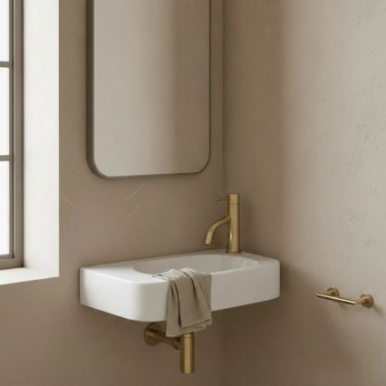 REA-U3610 - Lavabo sobre encimera/colgante ODETTA 25x51 cm cerámica/blanco brillante