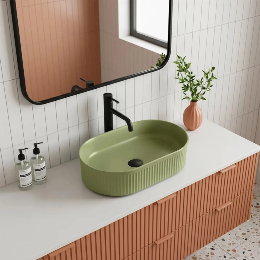 REA-U3612 - Lavabo sobre encimera VANDA 31x49 cm cerámica/verde