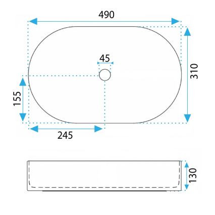 REA-U3612 - Lavabo sobre encimera VANDA 31x49 cm cerámica/verde