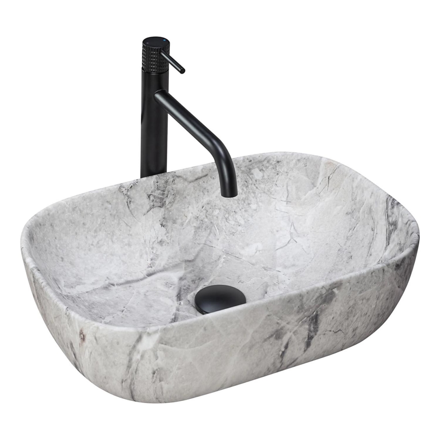 REA-U3800 - Lavabo para encimera LIVIA 33,5x46,5 cm cerámica/gris/imitación de piedra