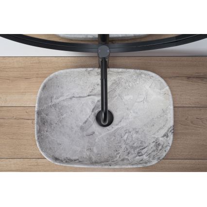 REA-U3800 - Lavabo para encimera LIVIA 33,5x46,5 cm cerámica/gris/imitación de piedra