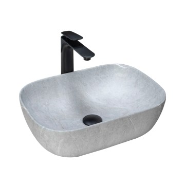 REA-U3801 - Lavabo sobre encimera LIVIA 33,5x46,5 cm cerámica/gris/efecto piedra