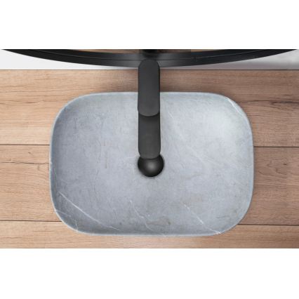 REA-U3801 - Lavabo sobre encimera LIVIA 33,5x46,5 cm cerámica/gris/efecto piedra