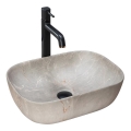 REA-U3802 - Lavabo para encimera LIVIA 33,5x46,5 cm cerámica/gris/acabado efecto mármol