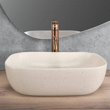 REA-U4000 - Lavabo para encimera BELINDA 33x46,5 cm cerámica/efecto piedra