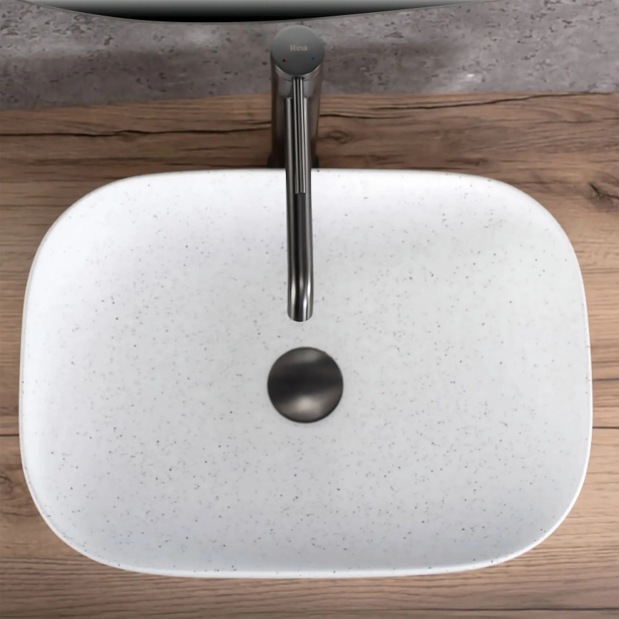 REA-U4001 - Lavabo de encimera BELINDA 33,5x46,5 cm cerámica/blanco mate