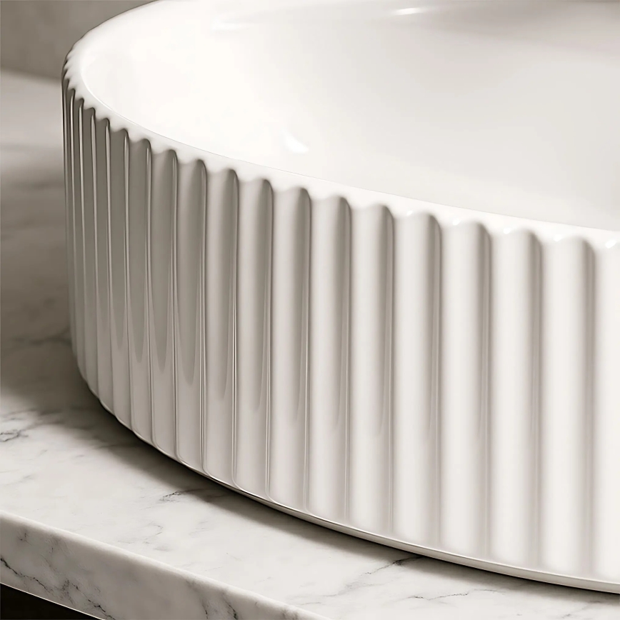 REA-U4003 - Lavabo sobre encimera MARCELA 35,5 x 50 cm cerámica/blanco brillante