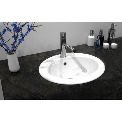 REA-U4122 - Lavabo encastrado DALIA 46x51,5 cm cerámica/blanco brillante