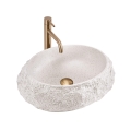 REA-U4332 - Lavabo sobre encimera MIKA 38x50 cm beige/gris/imitación de piedra
