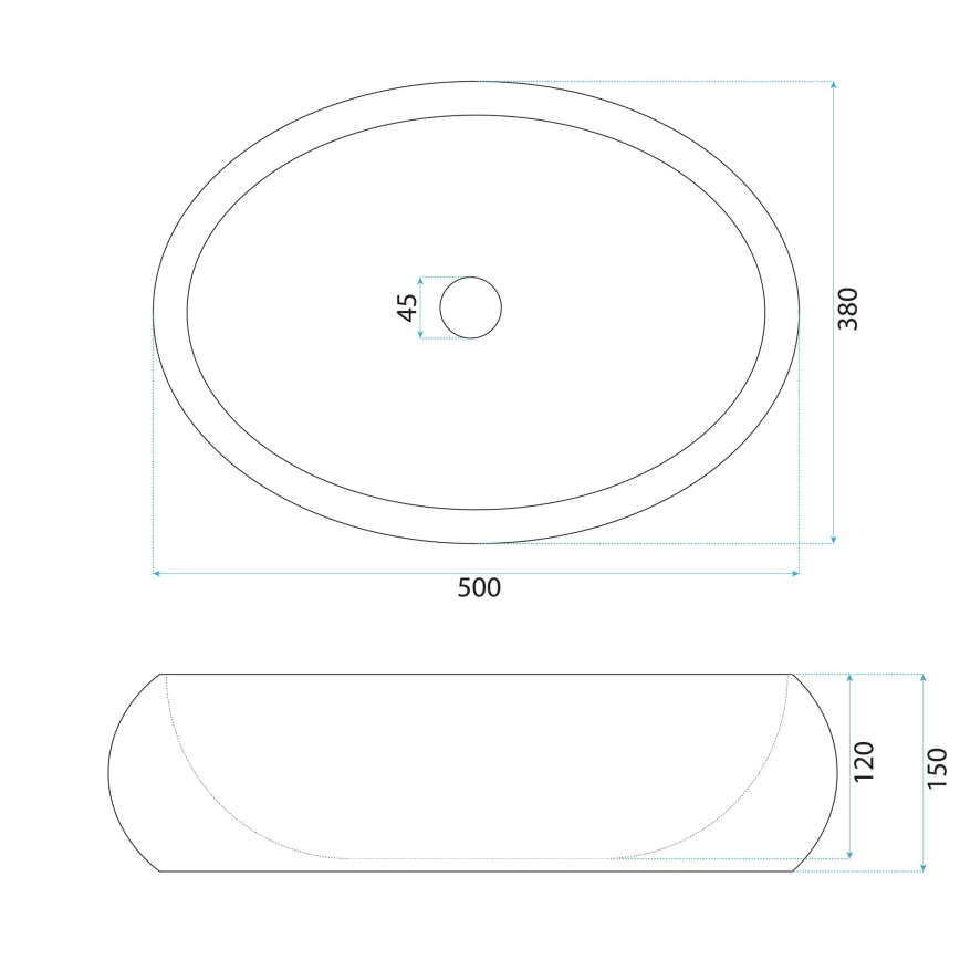 REA-U4332 - Lavabo sobre encimera MIKA 38x50 cm beige/gris/imitación de piedra